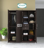 Sivom SIVOM Feature Multipurpose 4 Door Closet Engineered Wood 4 Door Wardrobe for Modern Homes | Elegant Design & Premium Finish