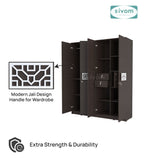 Sivom SIVOM Feature Multipurpose 4 Door Closet Engineered Wood 4 Door Wardrobe for Modern Homes | Elegant Design & Premium Finish