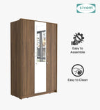Sivom SIVOM Foldus Multipurpose 3 Door Wardrobe / Spacious Shelves with Hanging Rail Engineered Wood 3 Door Wardrobe for Modern Homes | Elegant Design & Premium Finish