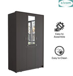 Sivom SIVOM Foldus Multipurpose 3 Door Wardrobe / Spacious Shelves with Hanging Rail Engineered Wood 3 Door Wardrobe for Modern Homes | Elegant Design & Premium Finish