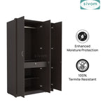 Sivom SIVOM Foldus Multipurpose 3 Door Wardrobe / Spacious Shelves with Hanging Rail Engineered Wood 3 Door Wardrobe for Modern Homes | Elegant Design & Premium Finish