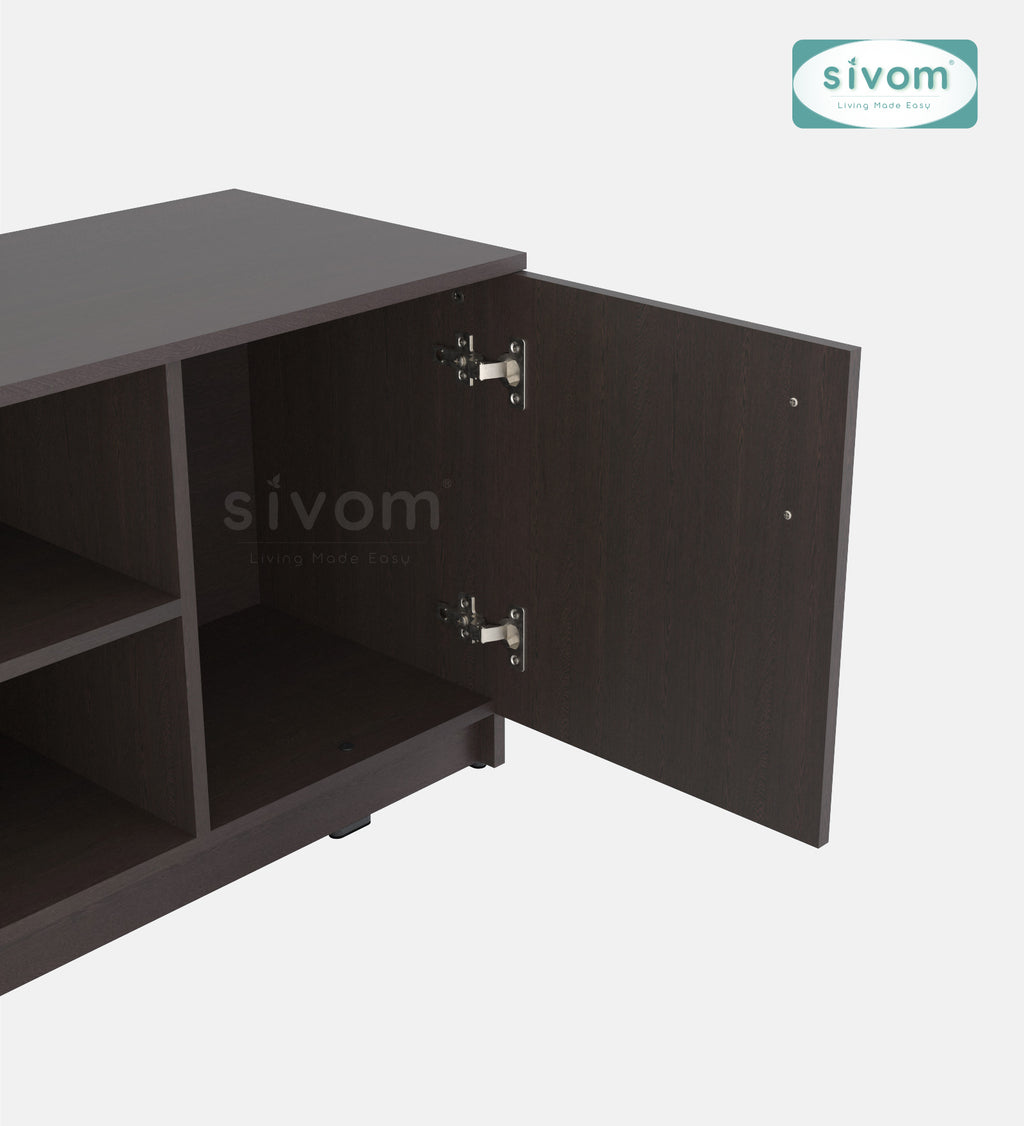Sivom SIVOM Fortune Multipurpose TV Unit fits upto 43 inch with Storage Engineered Wood TV Entertainment Unit for Modern Homes | Elegant Design & Premium Finish