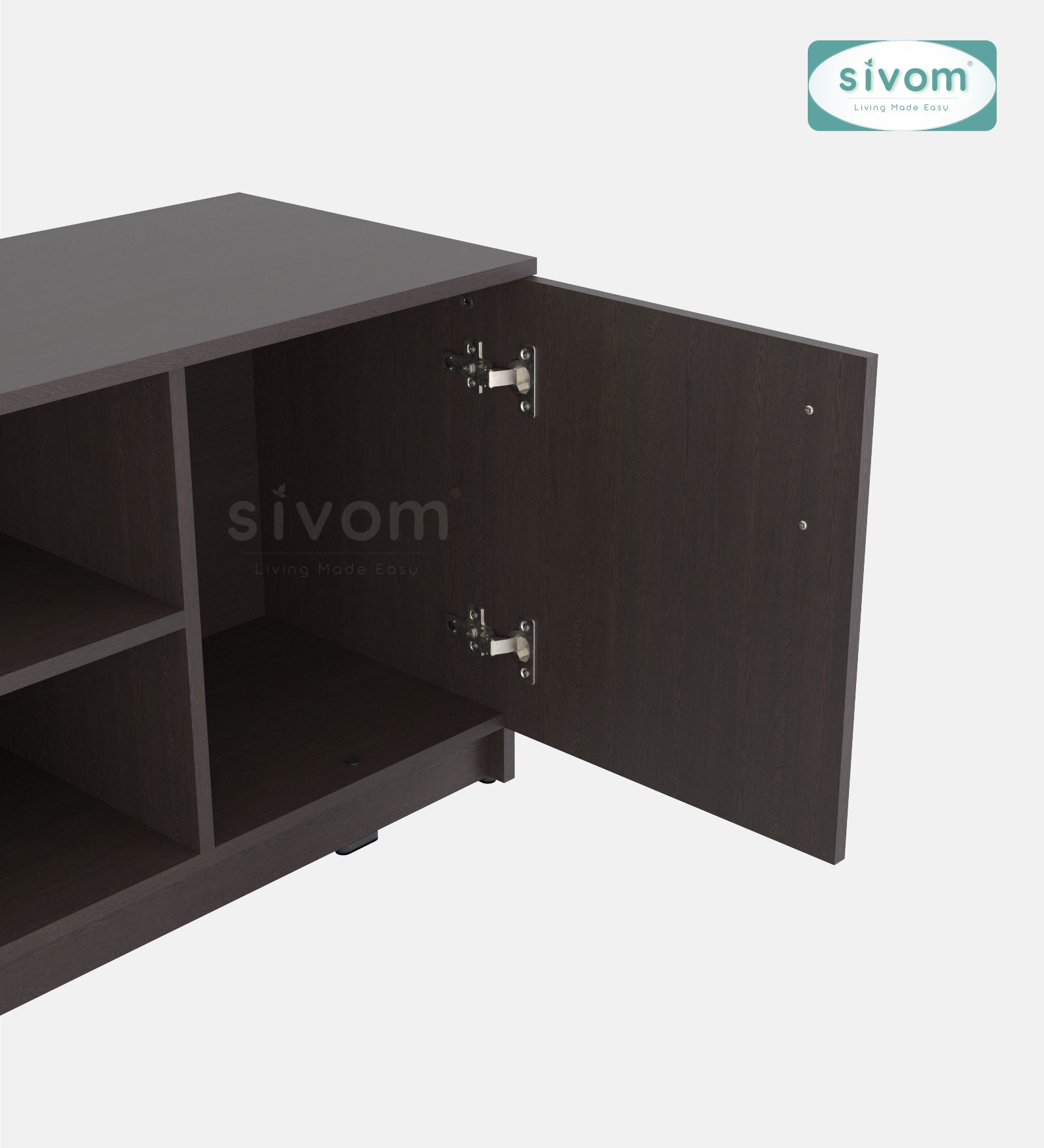 Sivom SIVOM Fortune Multipurpose TV Unit fits upto 43 inch with Storage Engineered Wood TV Entertainment Unit for Modern Homes | Elegant Design & Premium Finish