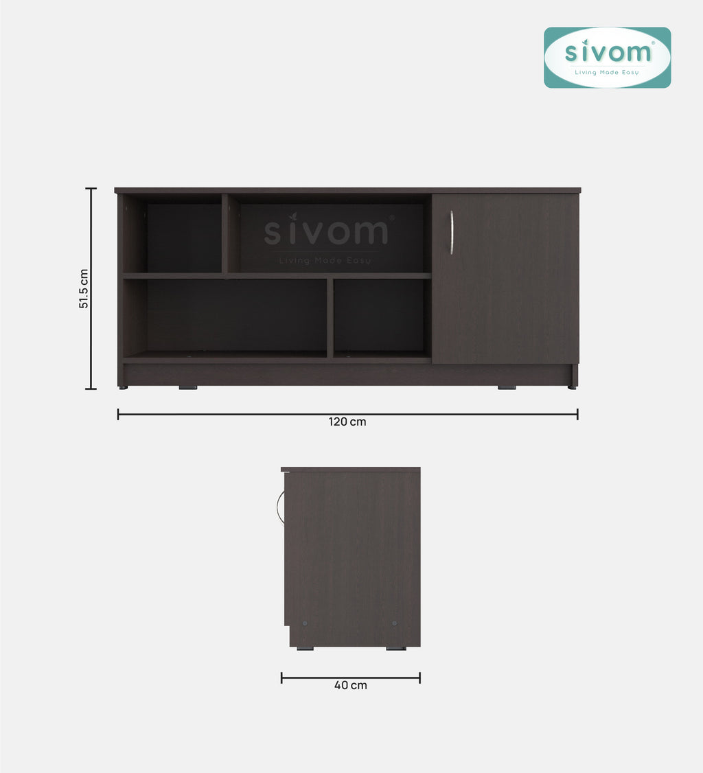 Sivom SIVOM Fortune Multipurpose TV Unit fits upto 43 inch with Storage Engineered Wood TV Entertainment Unit for Modern Homes | Elegant Design & Premium Finish