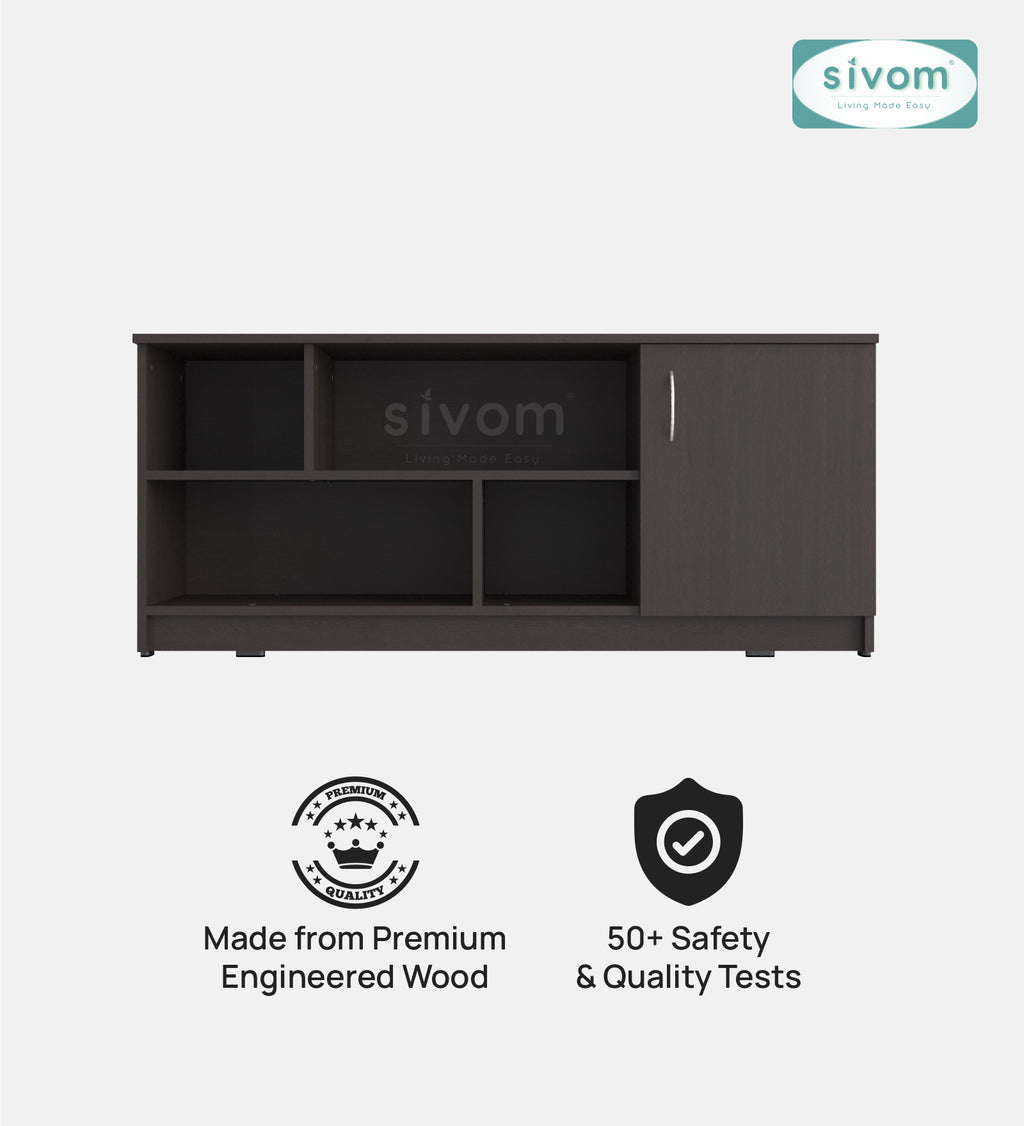 Sivom SIVOM Fortune Multipurpose TV Unit fits upto 43 inch with Storage Engineered Wood TV Entertainment Unit for Modern Homes | Elegant Design & Premium Finish
