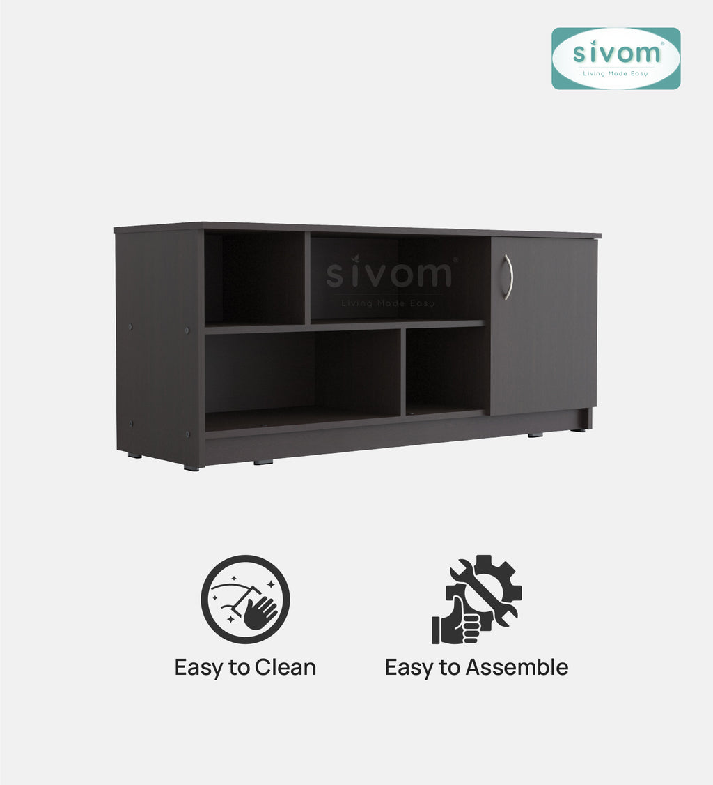 Sivom SIVOM Fortune Multipurpose TV Unit fits upto 43 inch with Storage Engineered Wood TV Entertainment Unit for Modern Homes | Elegant Design & Premium Finish