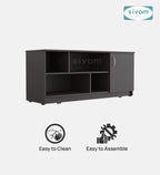 Sivom SIVOM Fortune Multipurpose TV Unit fits upto 43 inch with Storage Engineered Wood TV Entertainment Unit for Modern Homes | Elegant Design & Premium Finish