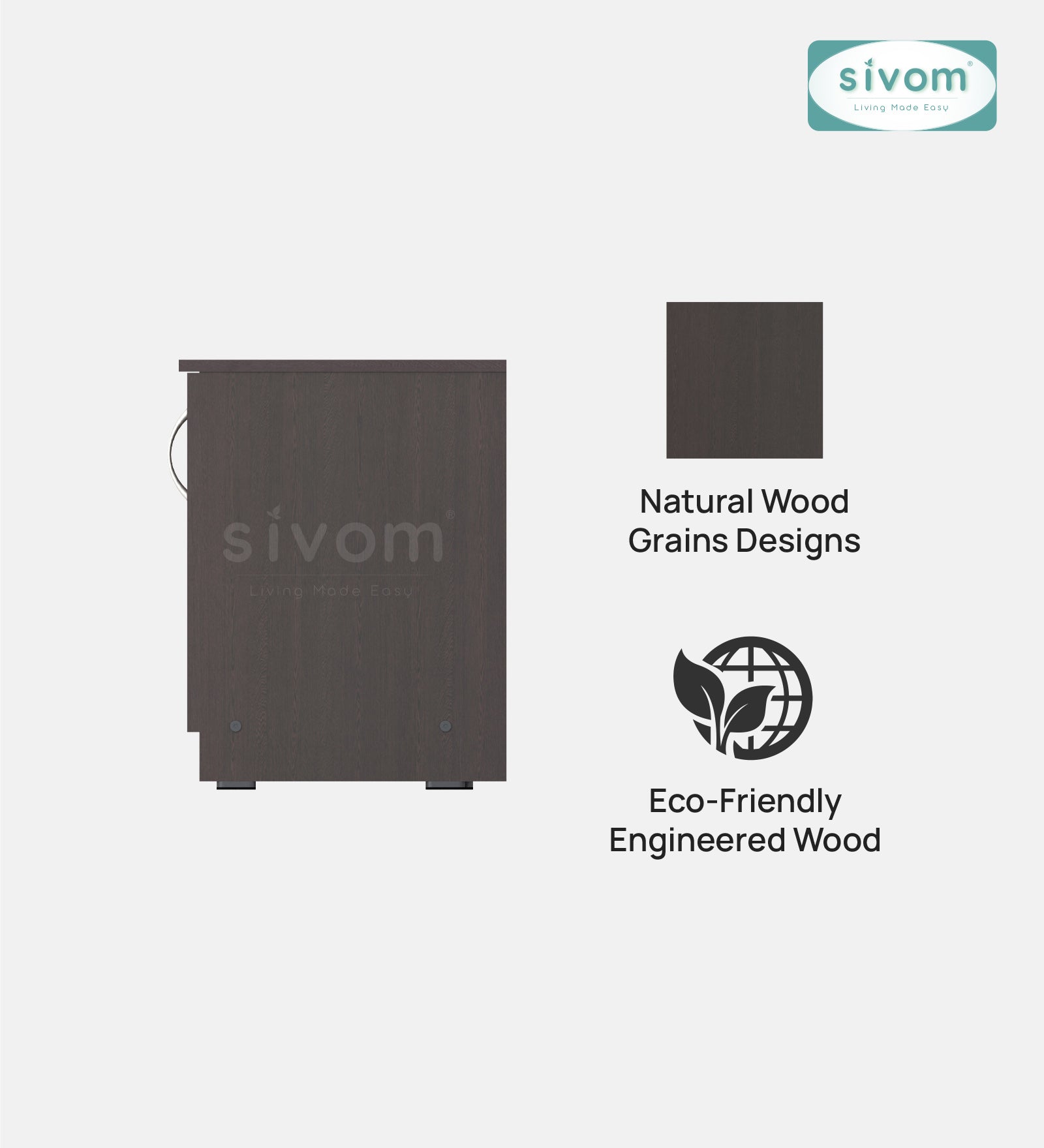 Sivom SIVOM Fortune Multipurpose TV Unit fits upto 43 inch with Storage Engineered Wood TV Entertainment Unit for Modern Homes | Elegant Design & Premium Finish