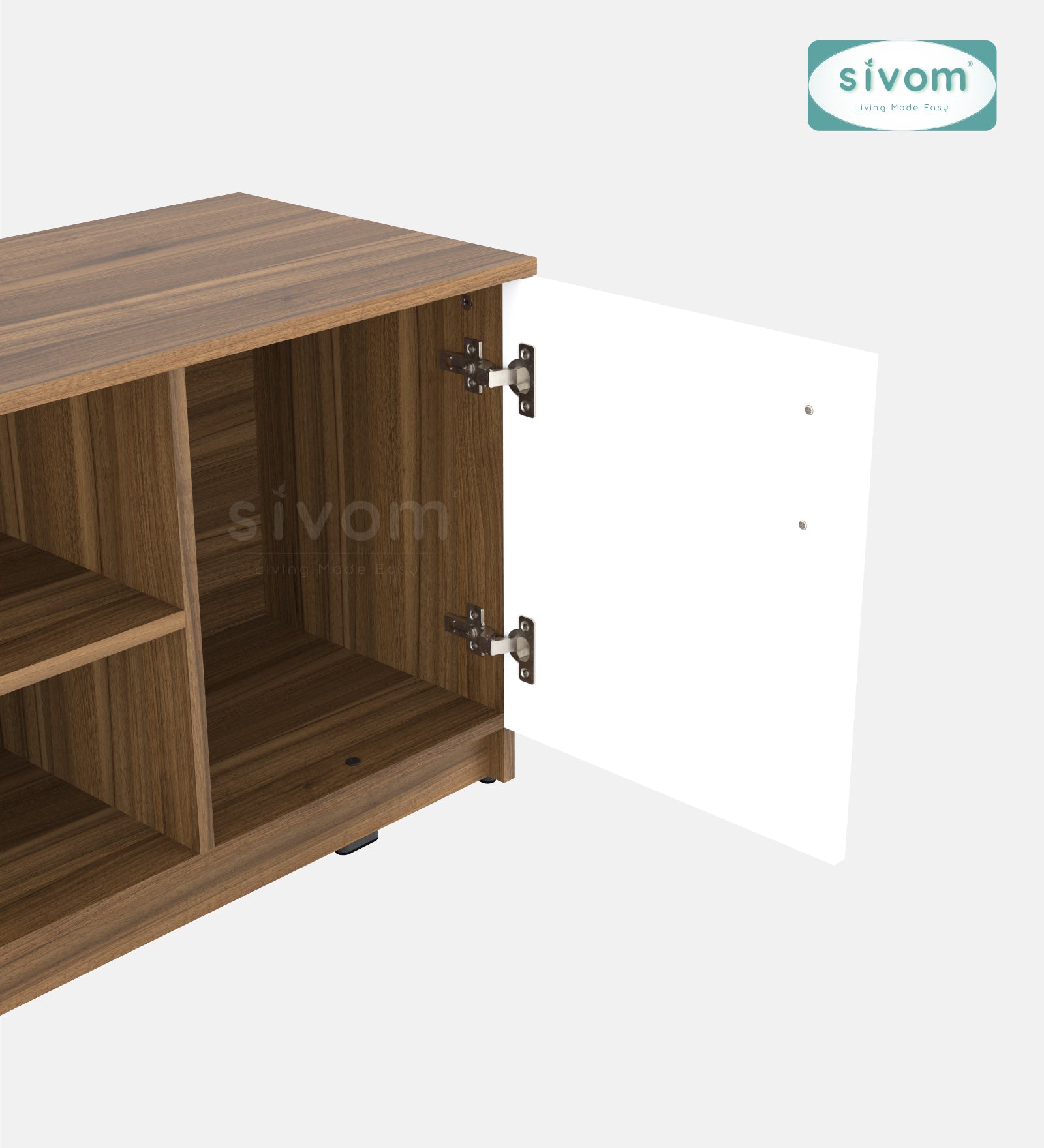 Sivom SIVOM Fortune Multipurpose TV Unit fits upto 43 inch with Storage Engineered Wood TV Entertainment Unit for Modern Homes | Elegant Design & Premium Finish