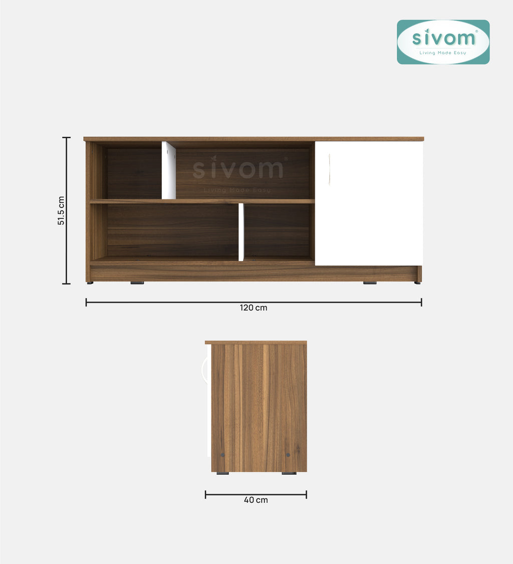 Sivom SIVOM Fortune Multipurpose TV Unit fits upto 43 inch with Storage Engineered Wood TV Entertainment Unit for Modern Homes | Elegant Design & Premium Finish