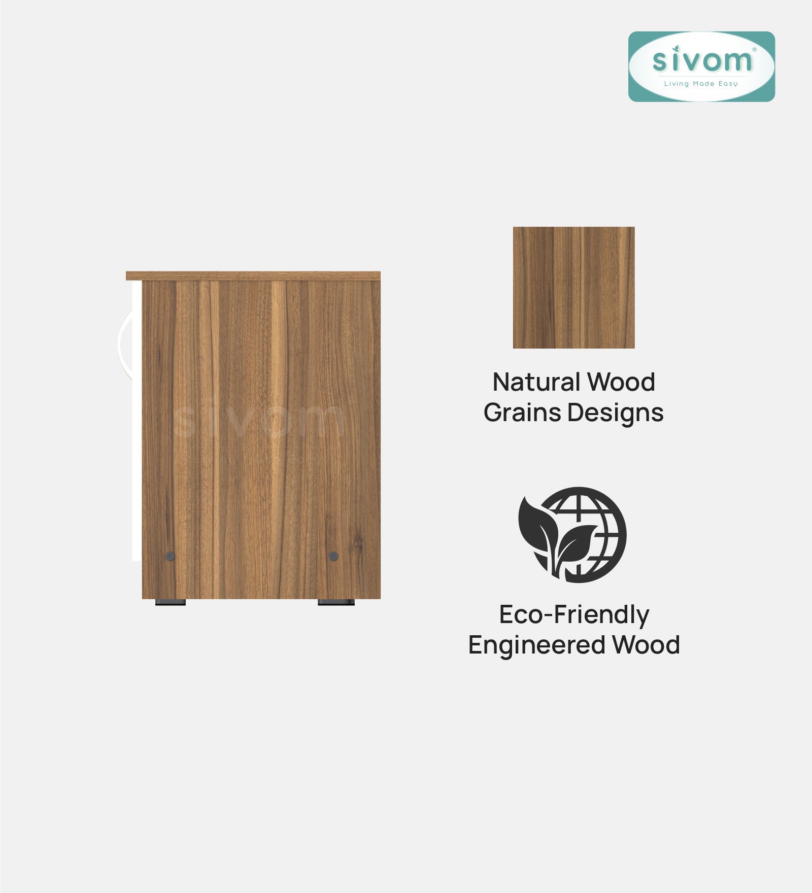 Sivom SIVOM Fortune Multipurpose TV Unit fits upto 43 inch with Storage Engineered Wood TV Entertainment Unit for Modern Homes | Elegant Design & Premium Finish