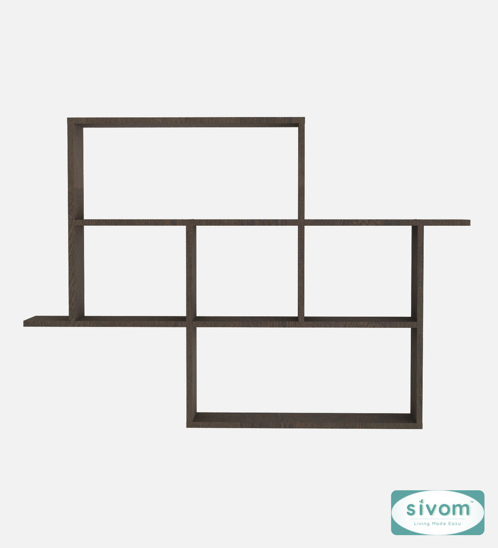 Sivom SIVOM CEDRIC Multipurpose Modular Wall Racks/Shelves/Organiser/Décor Particle Board Wall Shelf (Number of Shelves - 6, ) for Modern Homes | Elegant Design & Premium Finish
