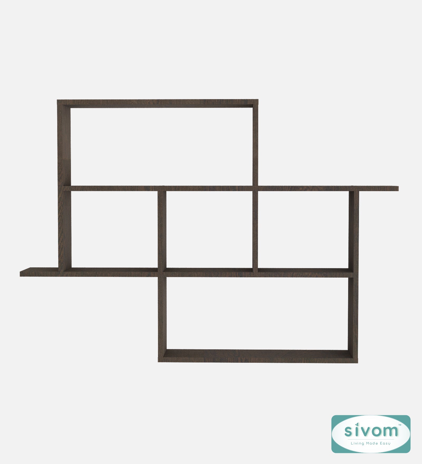 Sivom SIVOM CEDRIC Multipurpose Modular Wall Racks/Shelves/Organiser/Décor Particle Board Wall Shelf (Number of Shelves - 6, ) for Modern Homes | Elegant Design & Premium Finish