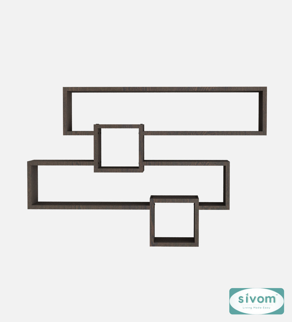 Sivom SIVOM CLAY Multipurpose Modular Wall Racks/Shelves/Organiser/Décor Particle Board Wall Shelf (Number of Shelves - 4, ) for Modern Homes | Elegant Design & Premium Finish