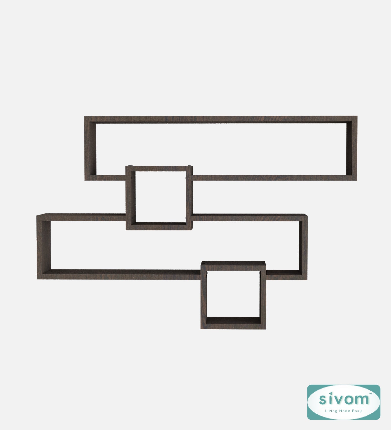 Sivom SIVOM CLAY Multipurpose Modular Wall Racks/Shelves/Organiser/Décor Particle Board Wall Shelf (Number of Shelves - 4, ) for Modern Homes | Elegant Design & Premium Finish