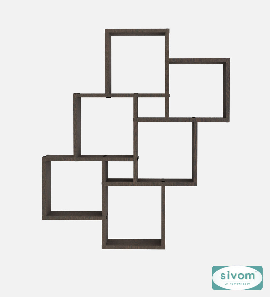 Sivom SIVOM CUBE Multipurpose Modular Wall Racks/Shelves/Organiser/Décor Particle Board Wall Shelf (Number of Shelves - 8, ) for Modern Homes | Elegant Design & Premium Finish