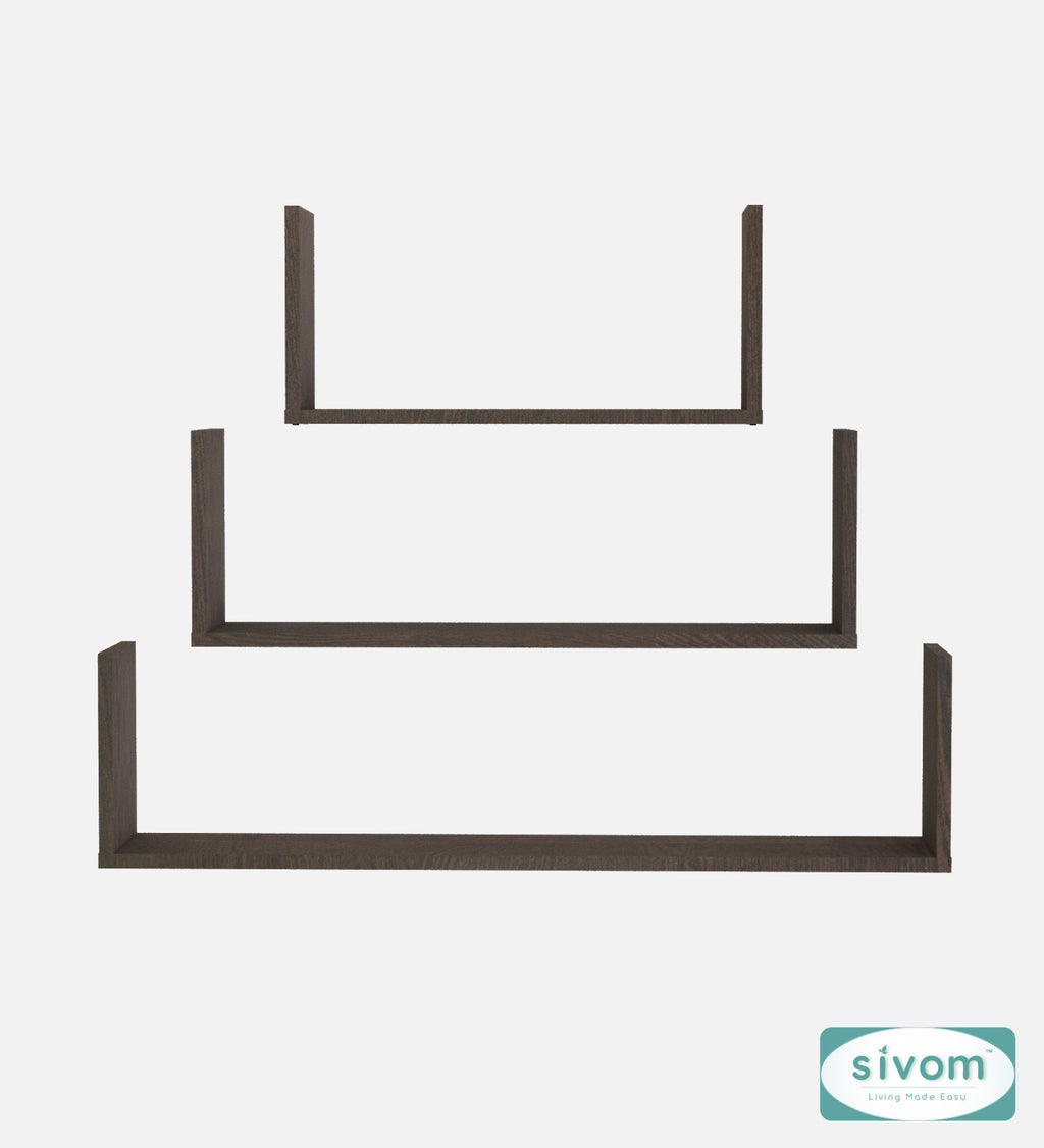 Sivom SIVOM KITE Multipurpose Modular Wall Racks/Shelves/Organiser/Décor Particle Board Wall Shelf (Number of Shelves - 3, ) for Modern Homes | Elegant Design & Premium Finish