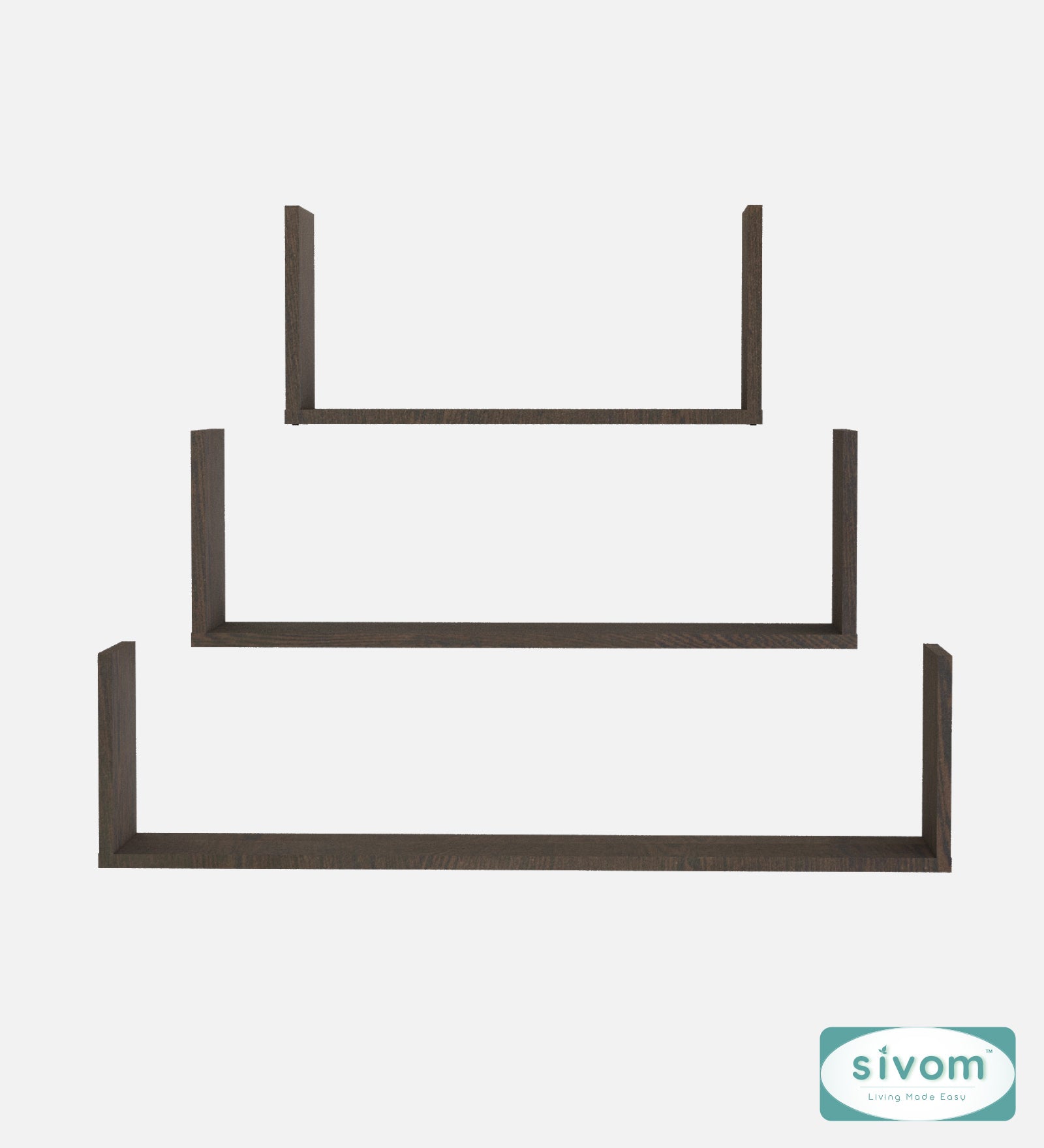 Sivom SIVOM KITE Multipurpose Modular Wall Racks/Shelves/Organiser/Décor Particle Board Wall Shelf (Number of Shelves - 3, ) for Modern Homes | Elegant Design & Premium Finish