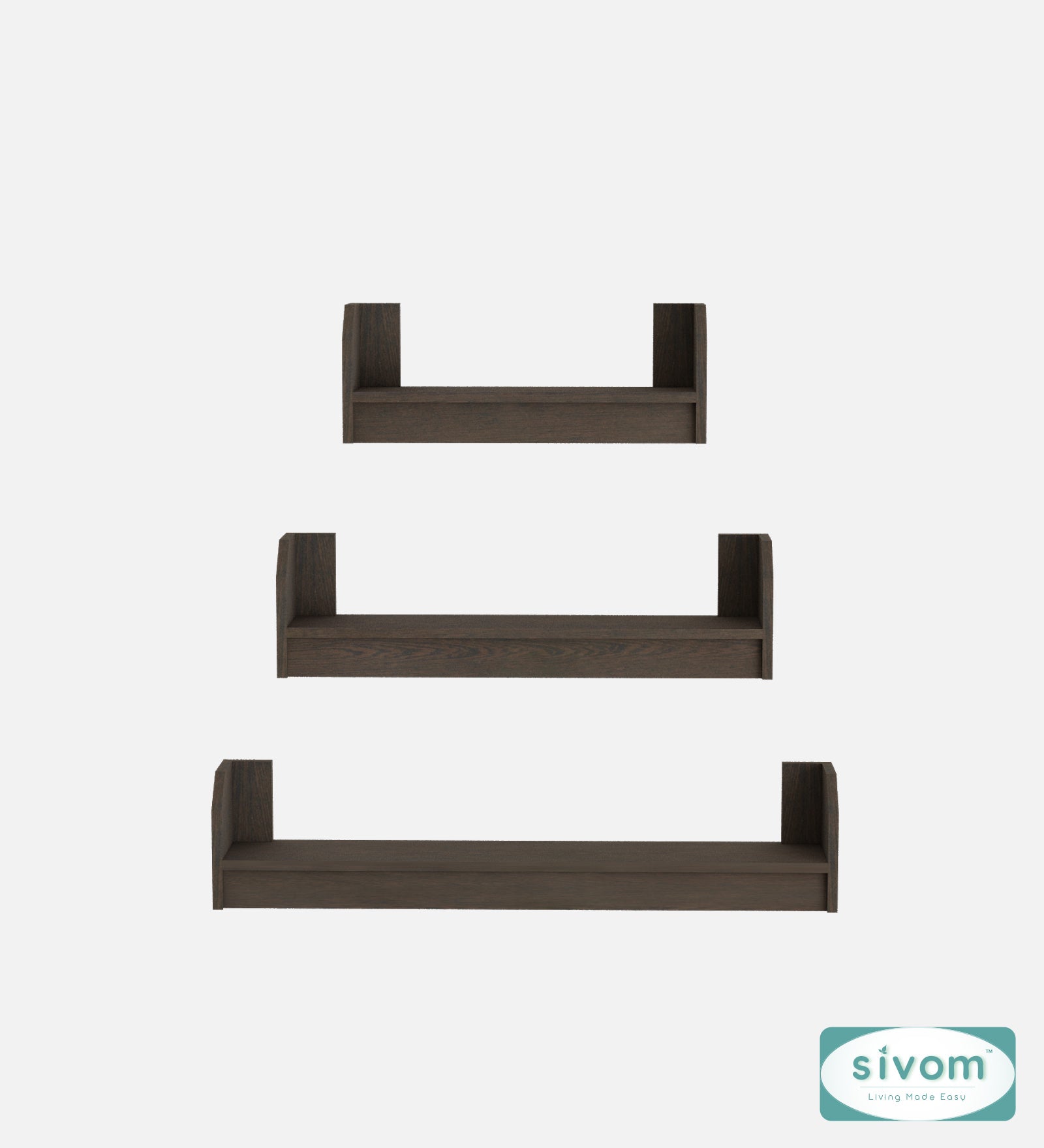 Sivom SIVOM REMI Multipurpose Modular Wall Racks/Shelves/Organiser/Décor Particle Board Wall Shelf (Number of Shelves - 3, ) for Modern Homes | Elegant Design & Premium Finish