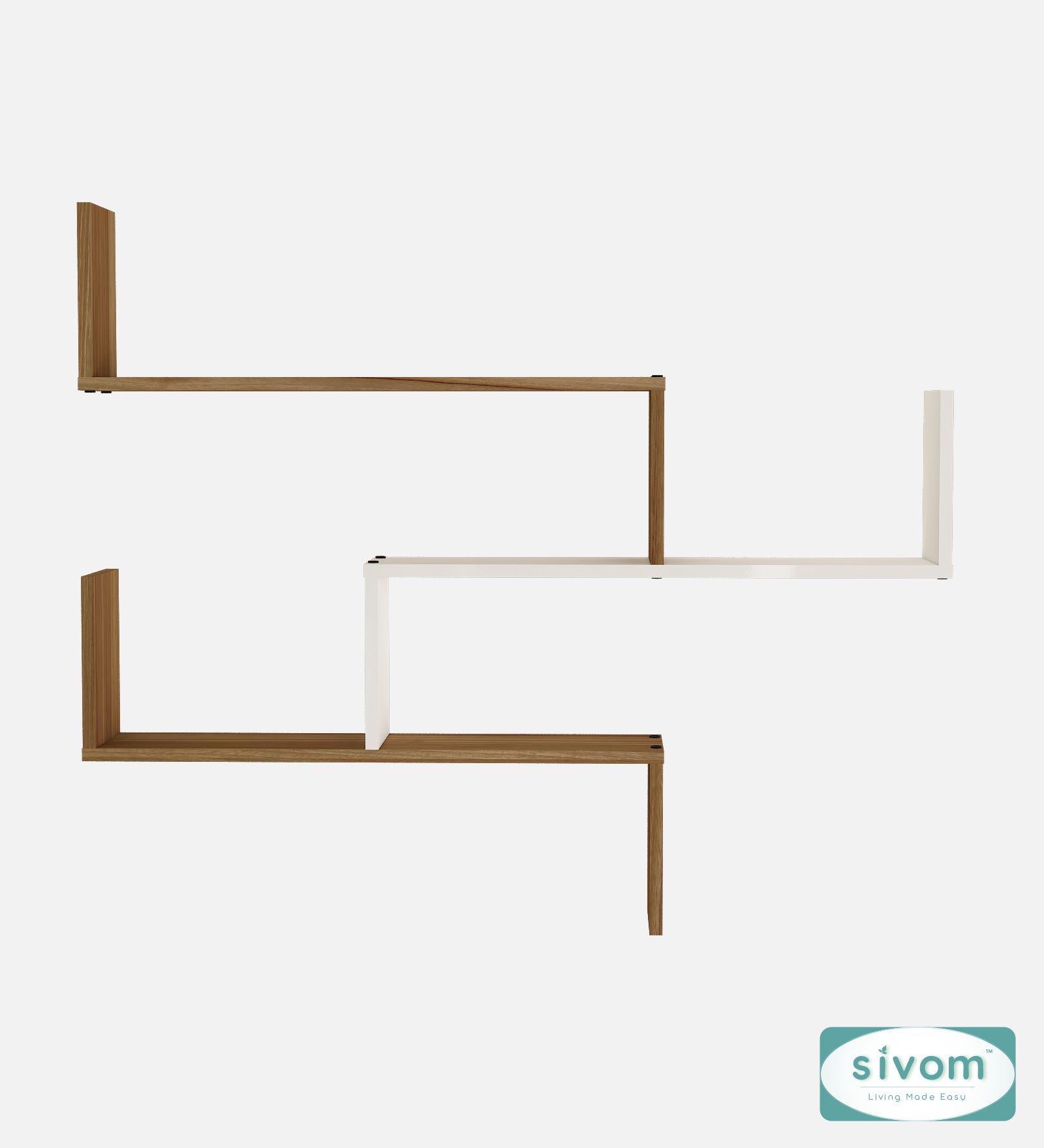 Sivom SIVOM WRAN Multipurpose Modular Wall Racks/Shelves/Organiser/Décor Particle Board Wall Shelf (Number of Shelves - 5, ) for Modern Homes | Elegant Design & Premium Finish