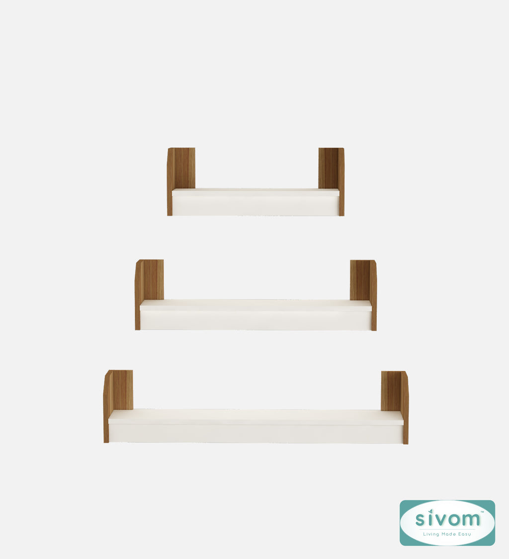 Sivom SIVOM REMI Multipurpose Modular Wall Racks/Shelves/Organiser/Décor Particle Board Wall Shelf (Number of Shelves - 3, ) for Modern Homes | Elegant Design & Premium Finish