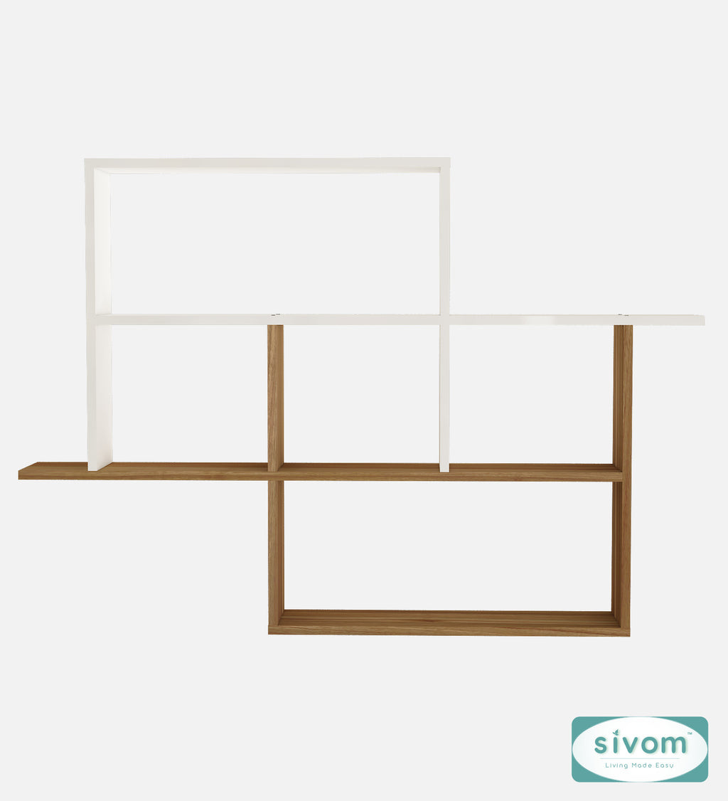 Sivom SIVOM CEDRIC Multipurpose Modular Wall Racks/Shelves/Organiser/Décor Particle Board Wall Shelf (Number of Shelves - 6, ) for Modern Homes | Elegant Design & Premium Finish