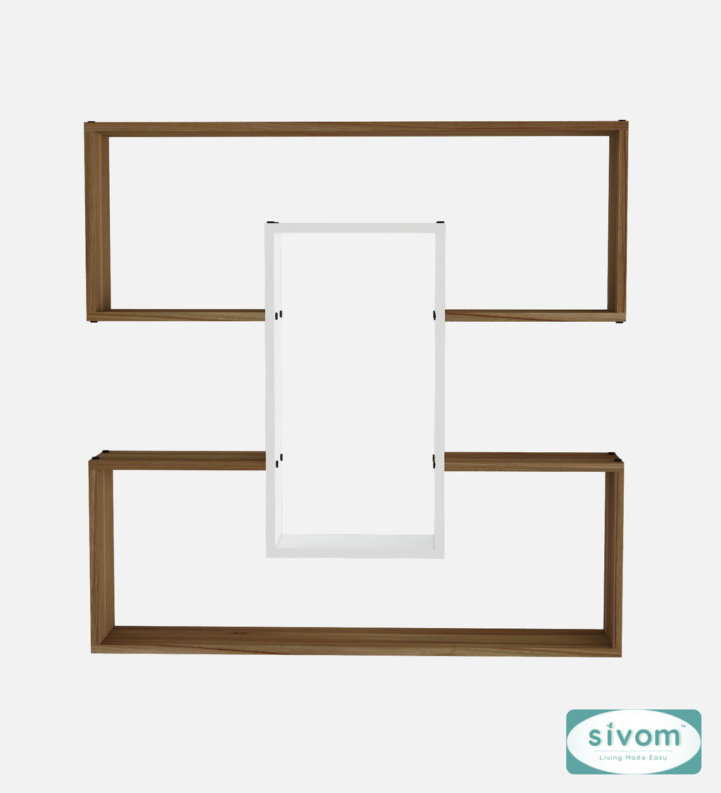 Sivom SIVOM MIZZ Multipurpose Modular Wall Racks/Shelves/Organiser/Décor Particle Board Wall Shelf (Number of Shelves - 6, ) for Modern Homes | Elegant Design & Premium Finish