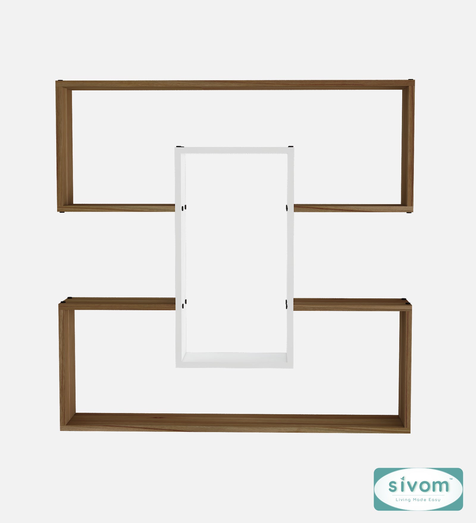 Sivom SIVOM MIZZ Multipurpose Modular Wall Racks/Shelves/Organiser/Décor Particle Board Wall Shelf (Number of Shelves - 6, ) for Modern Homes | Elegant Design & Premium Finish