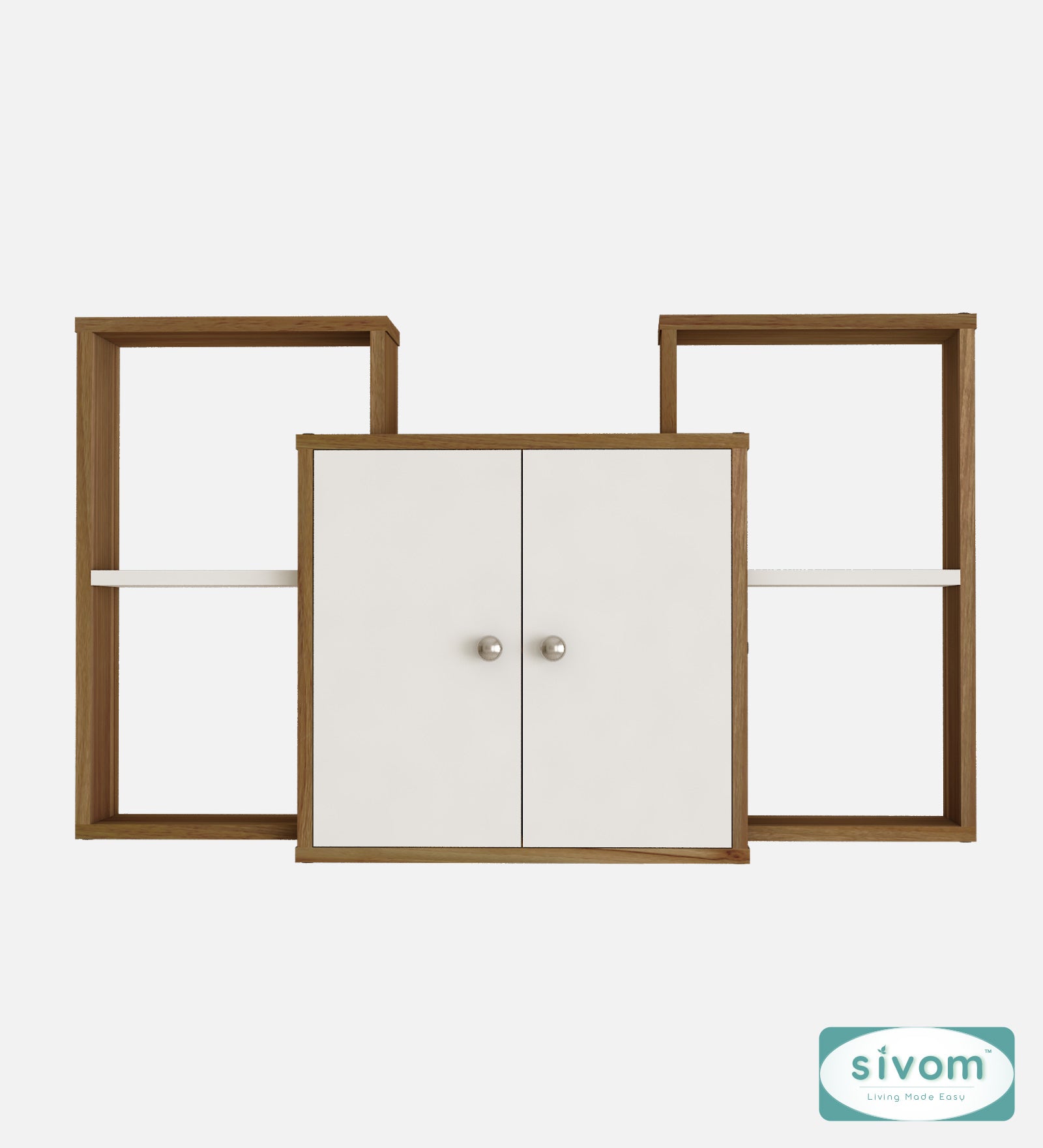 Sivom SIVOM WYDE Multipurpose Modular Wall Racks/Shelves/Organiser/Décor Particle Board Wall Shelf (Number of Shelves - 4, ) for Modern Homes | Elegant Design & Premium Finish