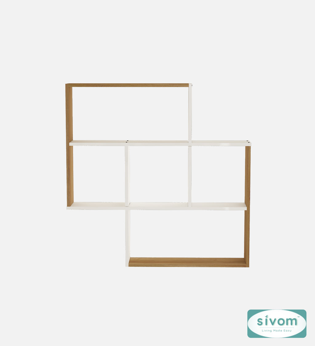 Sivom SIVOM RETICA Multipurpose Modular Wall Racks/Shelves/Organiser/Décor Particle Board Wall Shelf (Number of Shelves - 5, ) for Modern Homes | Elegant Design & Premium Finish