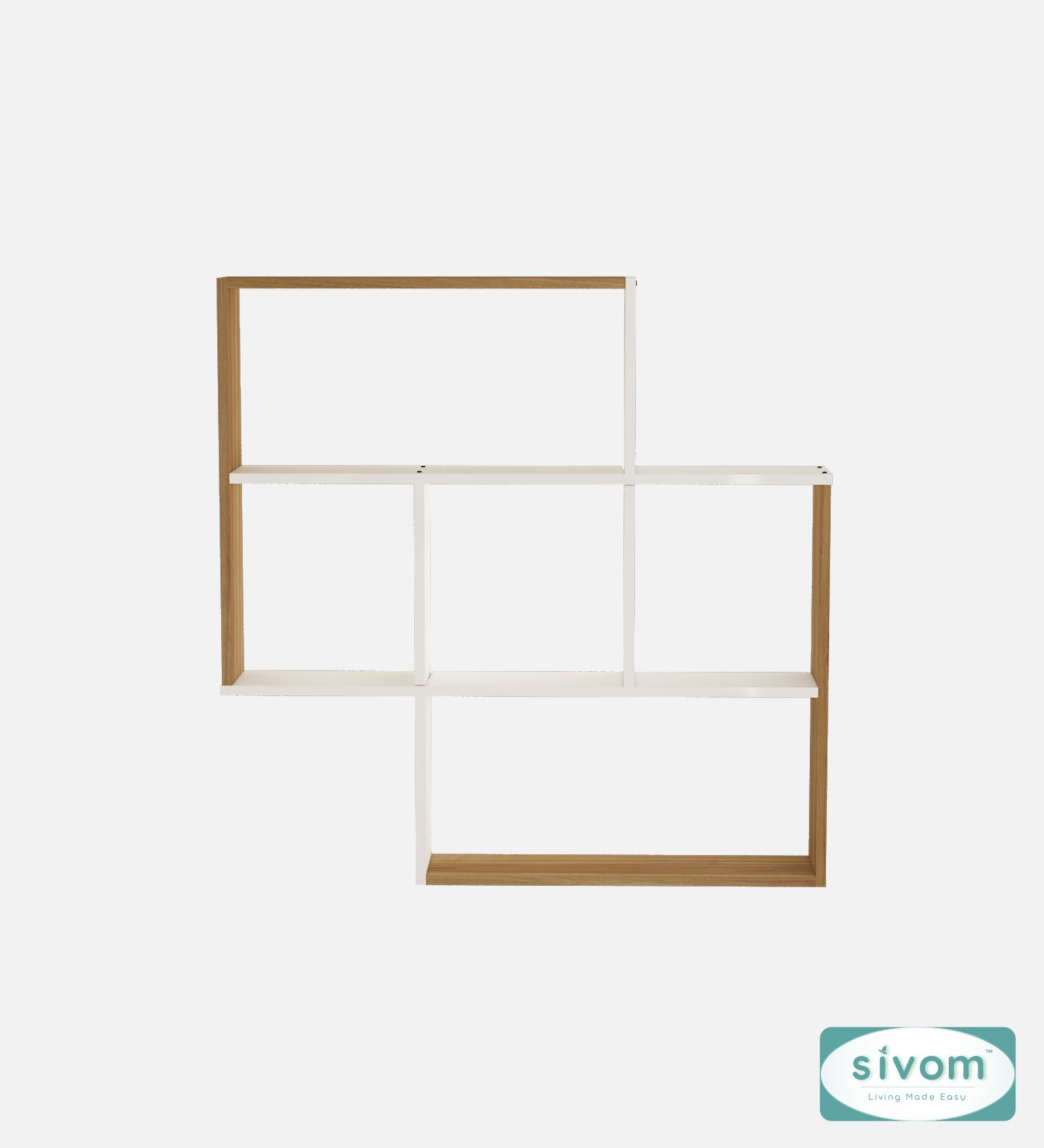 Sivom SIVOM RETICA Multipurpose Modular Wall Racks/Shelves/Organiser/Décor Particle Board Wall Shelf (Number of Shelves - 5, ) for Modern Homes | Elegant Design & Premium Finish