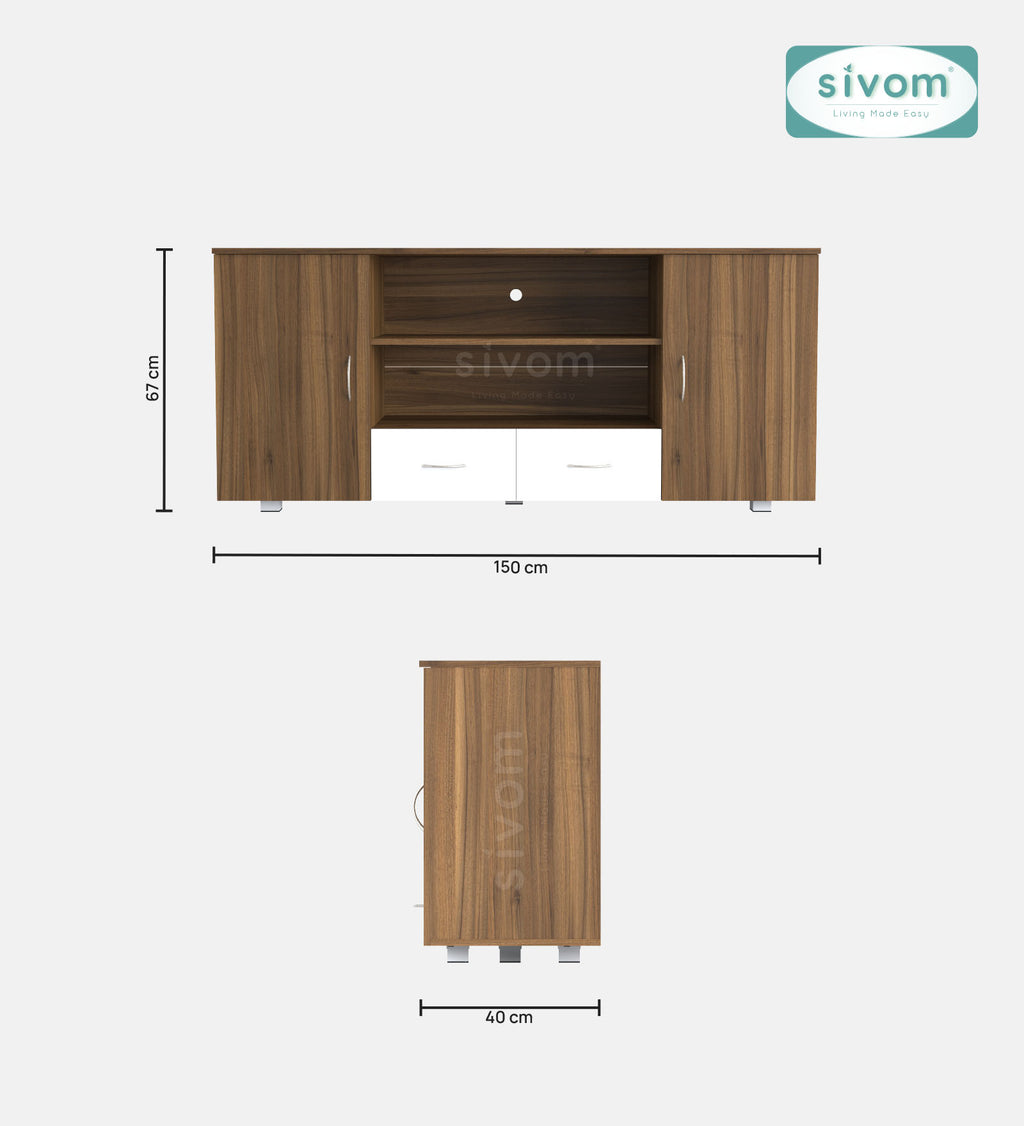 Sivom furniture SIVOM GALVEN Multipurpose TV Unit fits upto 43 inch with Storage Engineered Wood TV Entertainment Unit for Modern Homes | Elegant Design & Premium Finish (Copy) (Copy) (Copy)