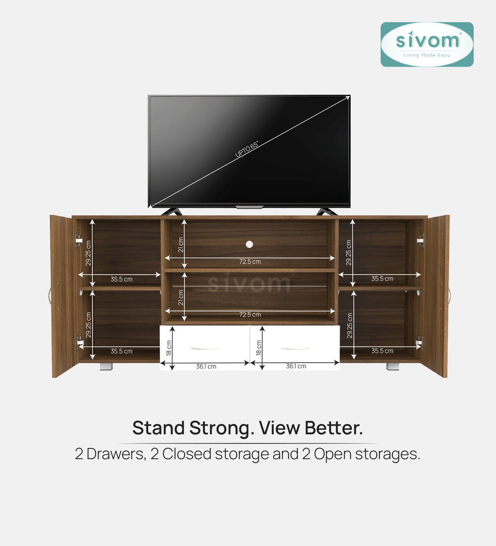 Sivom furniture SIVOM GALVEN Multipurpose TV Unit fits upto 43 inch with Storage Engineered Wood TV Entertainment Unit for Modern Homes | Elegant Design & Premium Finish (Copy) (Copy) (Copy)