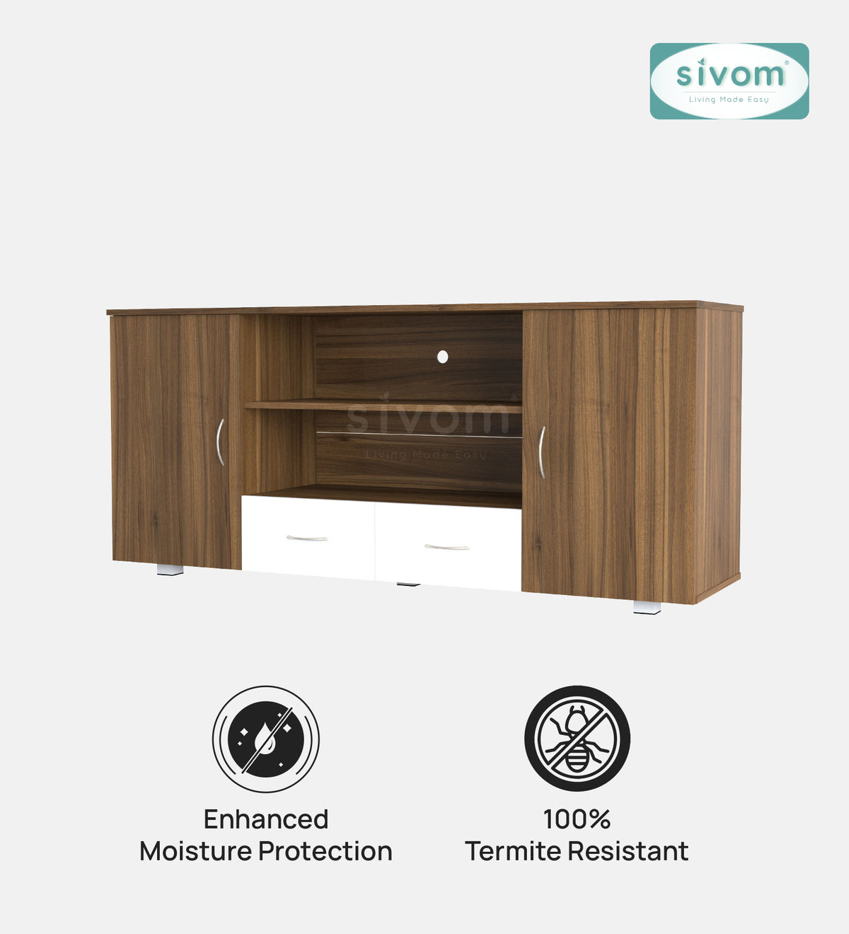 Sivom furniture SIVOM GALVEN Multipurpose TV Unit fits upto 43 inch with Storage Engineered Wood TV Entertainment Unit for Modern Homes | Elegant Design & Premium Finish (Copy) (Copy) (Copy)