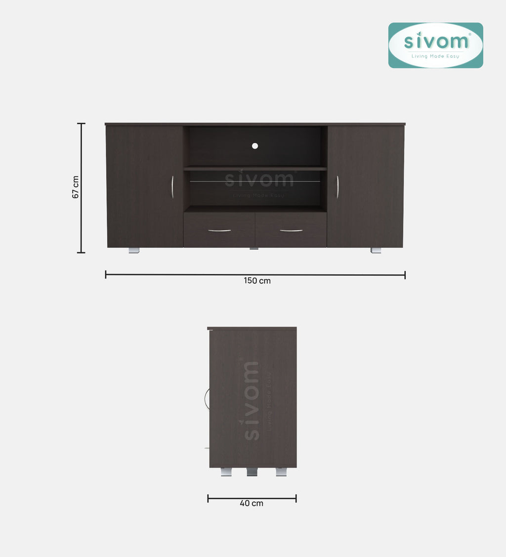 Sivom furniture SIVOM GALVEN Multipurpose TV Unit fits upto 43 inch with Storage Engineered Wood TV Entertainment Unit for Modern Homes | Elegant Design & Premium Finish (Copy) (Copy) (Copy)