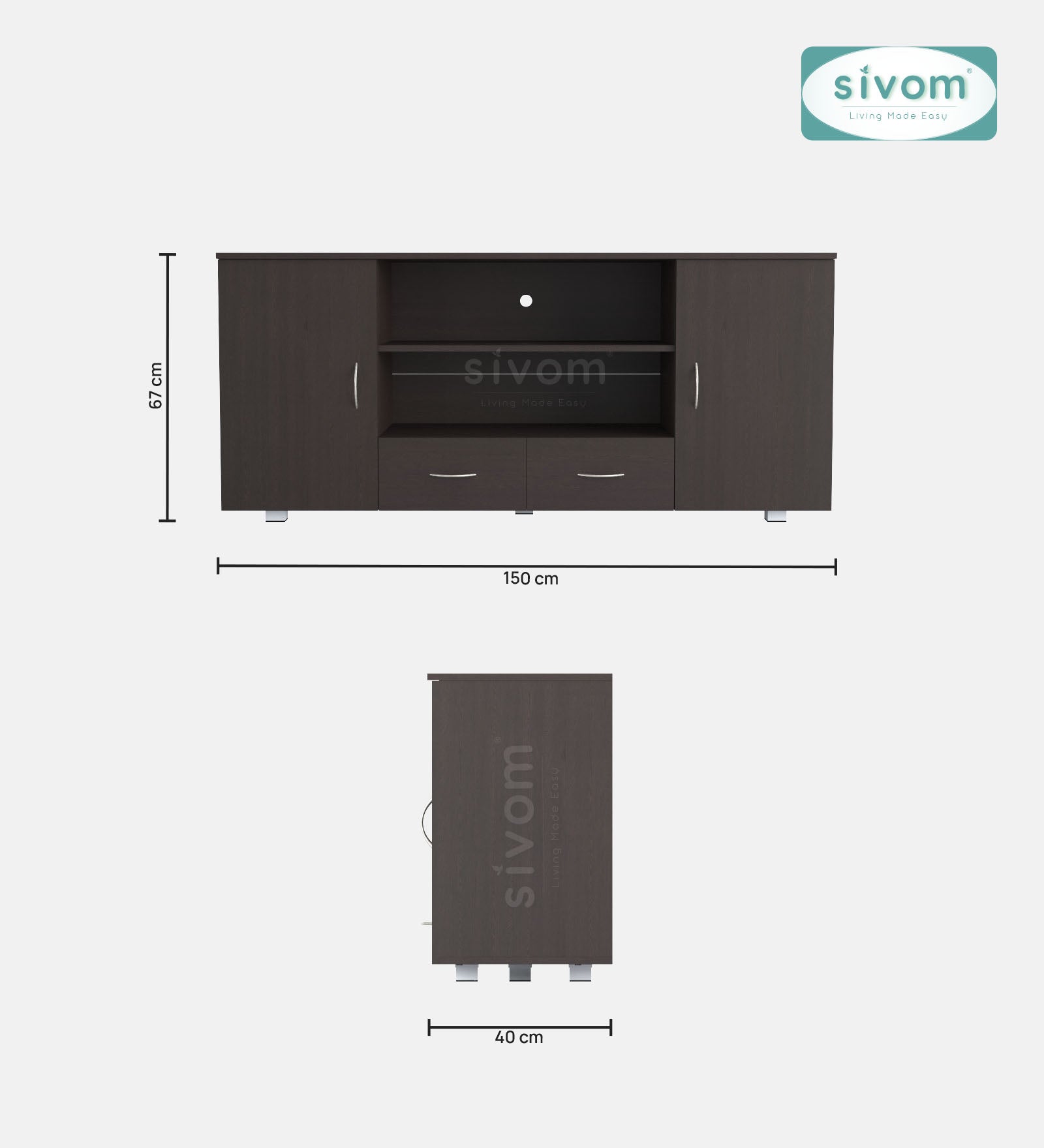 Sivom furniture SIVOM GALVEN Multipurpose TV Unit fits upto 43 inch with Storage Engineered Wood TV Entertainment Unit for Modern Homes | Elegant Design & Premium Finish (Copy) (Copy) (Copy)