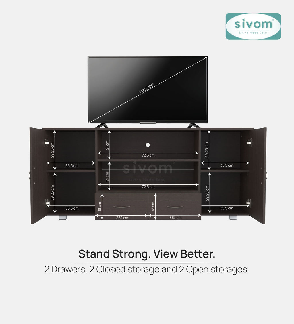 Sivom furniture SIVOM GALVEN Multipurpose TV Unit fits upto 43 inch with Storage Engineered Wood TV Entertainment Unit for Modern Homes | Elegant Design & Premium Finish (Copy) (Copy) (Copy)