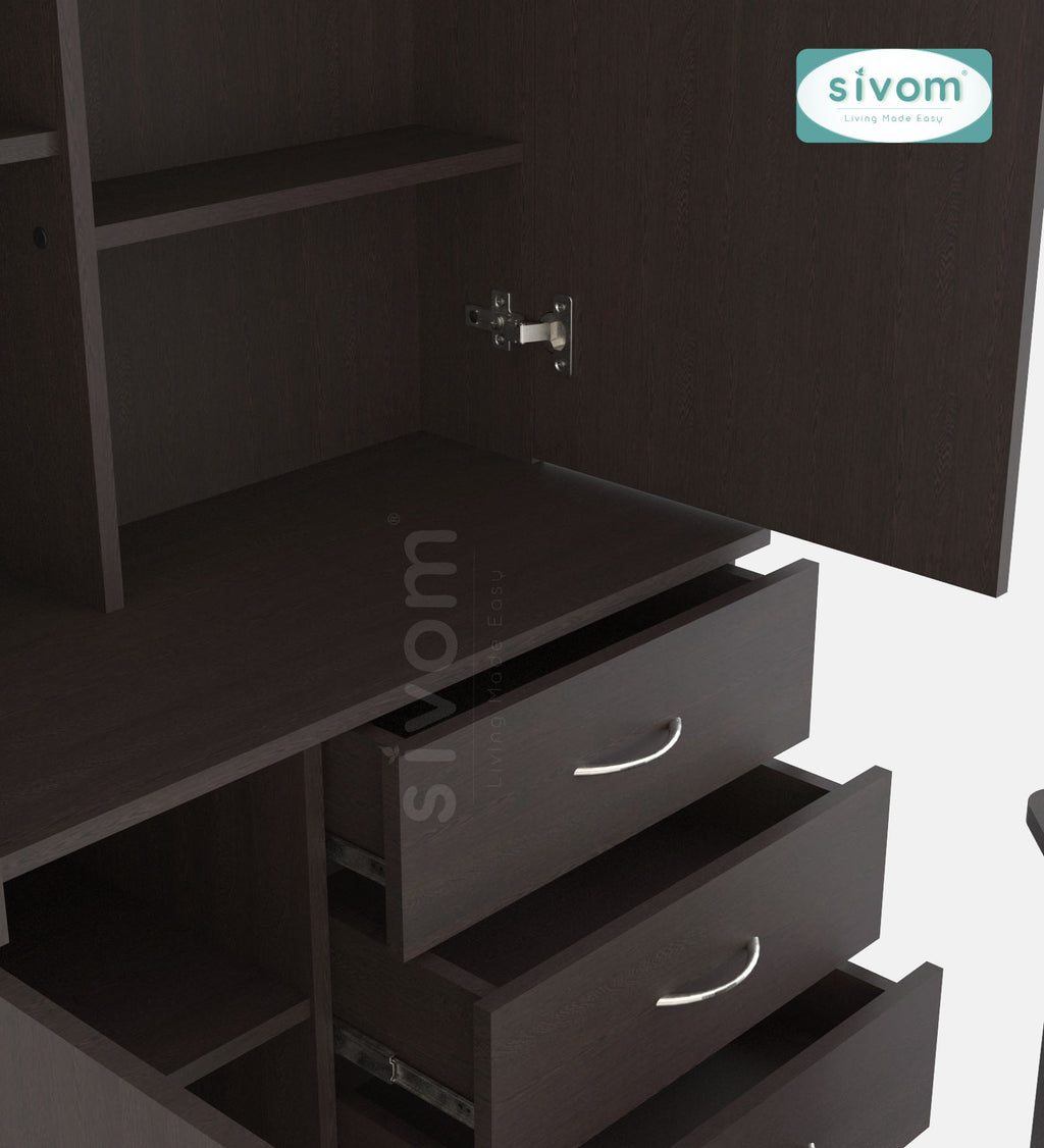 Sivom SIVOM Gilly Dressing Table with Stool Engineered Wood Dressing Table for Modern Homes | Elegant Design & Premium Finish