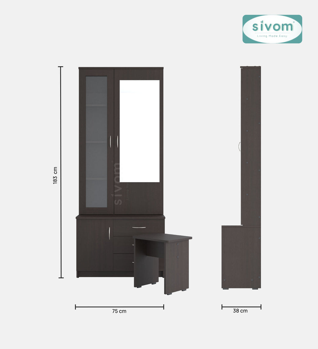Sivom SIVOM Gilly Dressing Table with Stool Engineered Wood Dressing Table for Modern Homes | Elegant Design & Premium Finish