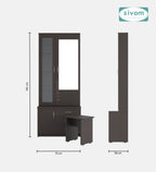 Sivom SIVOM Gilly Dressing Table with Stool Engineered Wood Dressing Table for Modern Homes | Elegant Design & Premium Finish