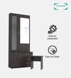 Sivom SIVOM Gilly Dressing Table with Stool Engineered Wood Dressing Table for Modern Homes | Elegant Design & Premium Finish