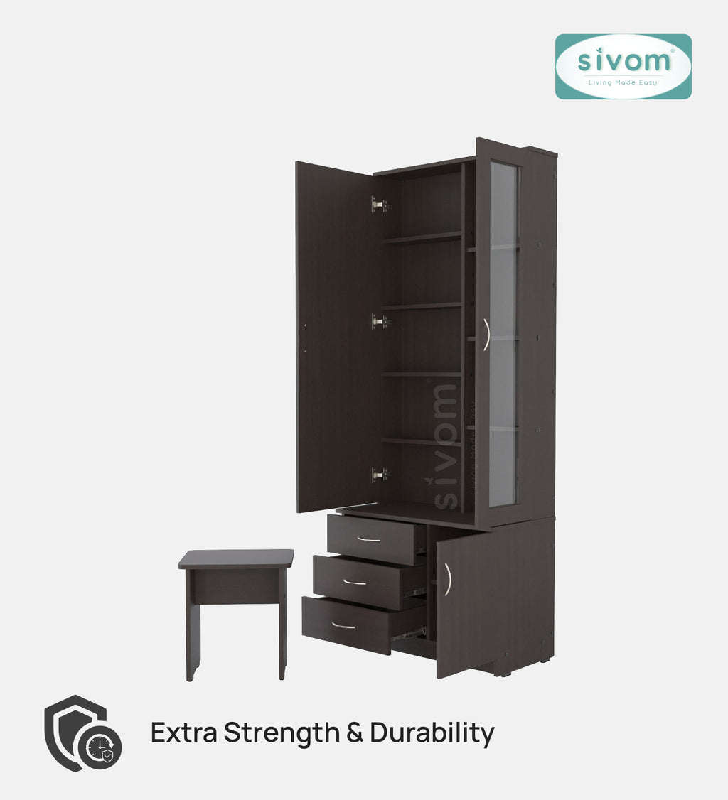 Sivom SIVOM Gilly Dressing Table with Stool Engineered Wood Dressing Table for Modern Homes | Elegant Design & Premium Finish