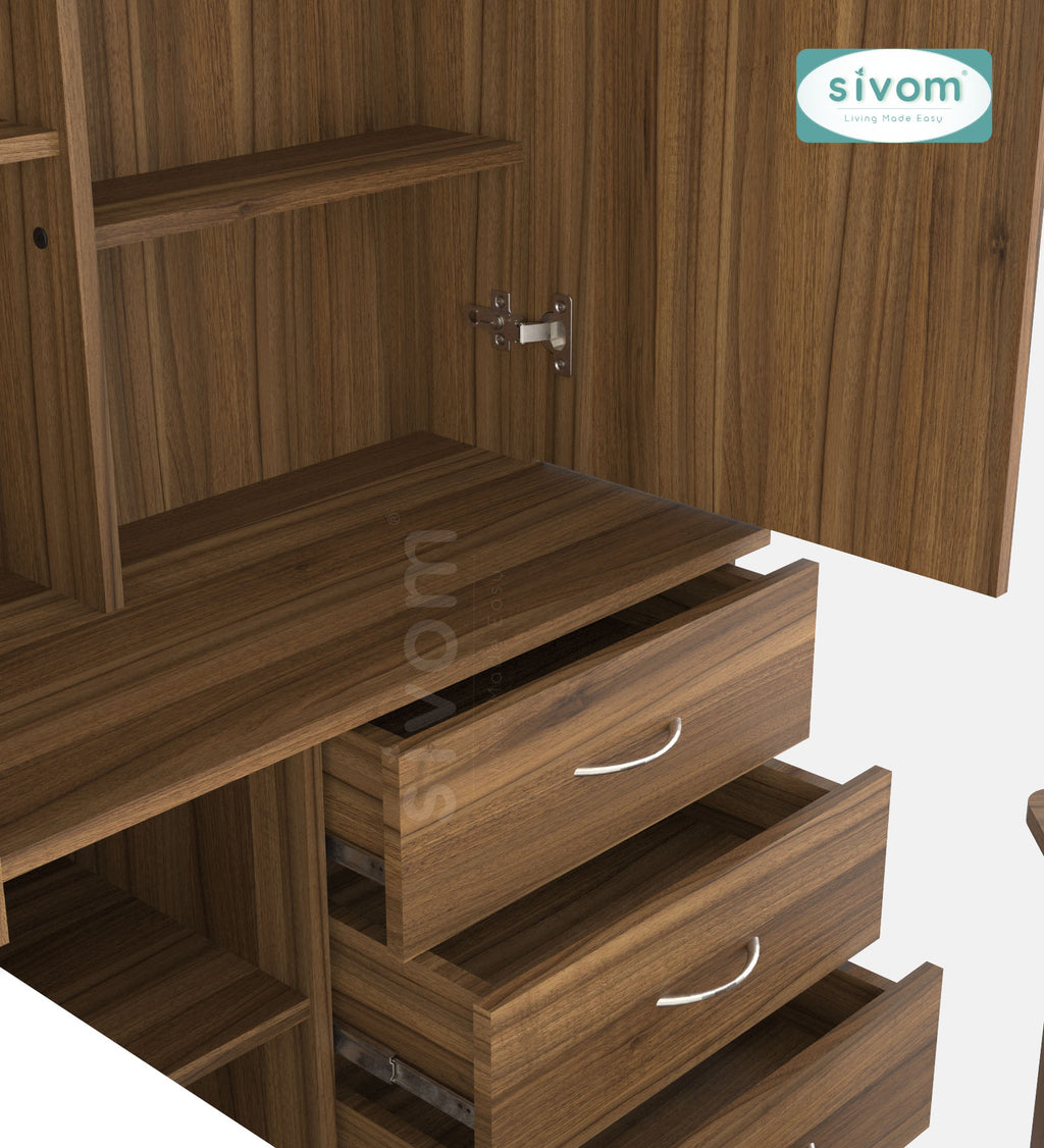 Sivom SIVOM Gilly Dressing Table with Stool Engineered Wood Dressing Table for Modern Homes | Elegant Design & Premium Finish