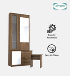 Sivom SIVOM Gilly Dressing Table with Stool Engineered Wood Dressing Table for Modern Homes | Elegant Design & Premium Finish