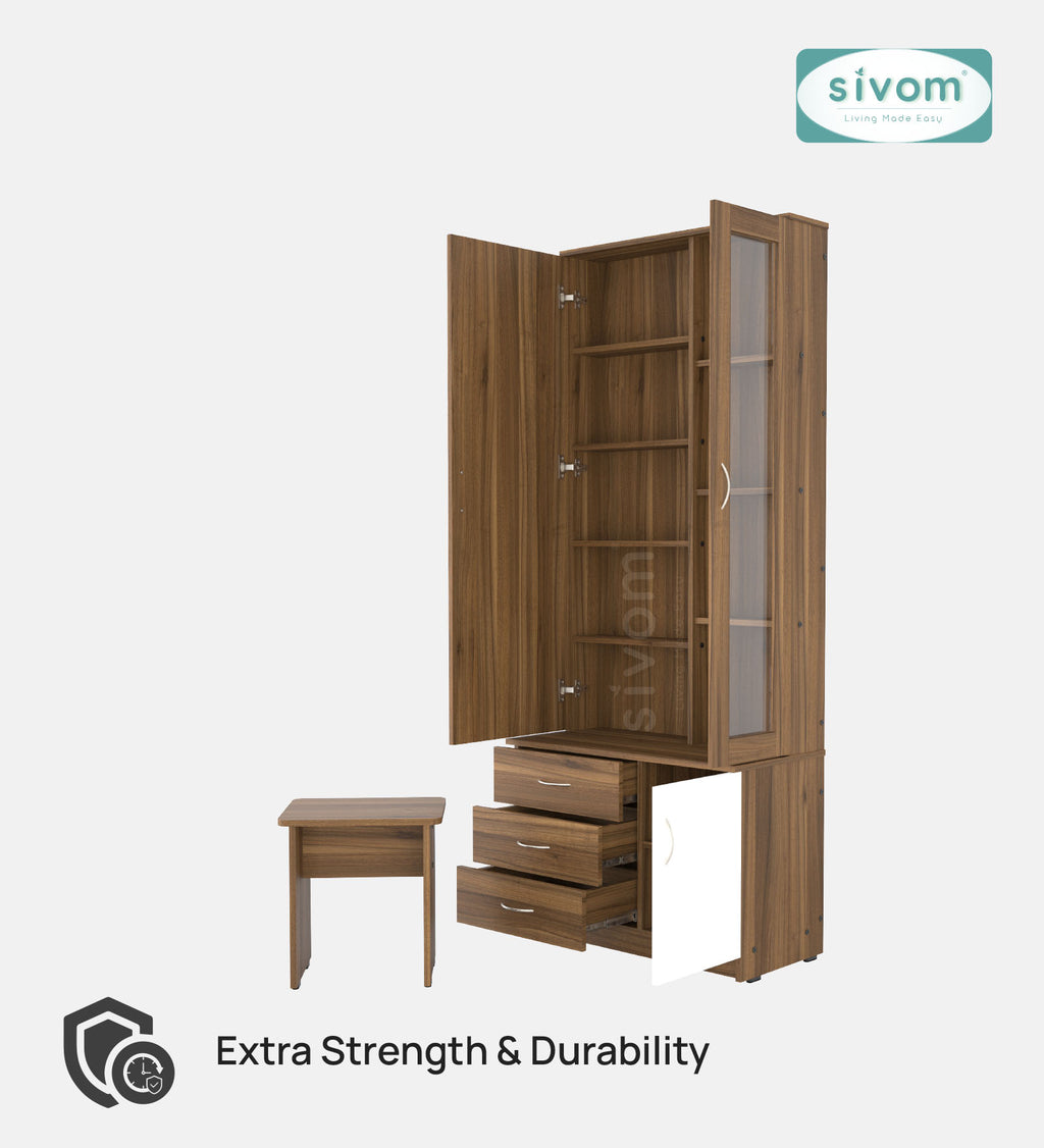 Sivom SIVOM Gilly Dressing Table with Stool Engineered Wood Dressing Table for Modern Homes | Elegant Design & Premium Finish