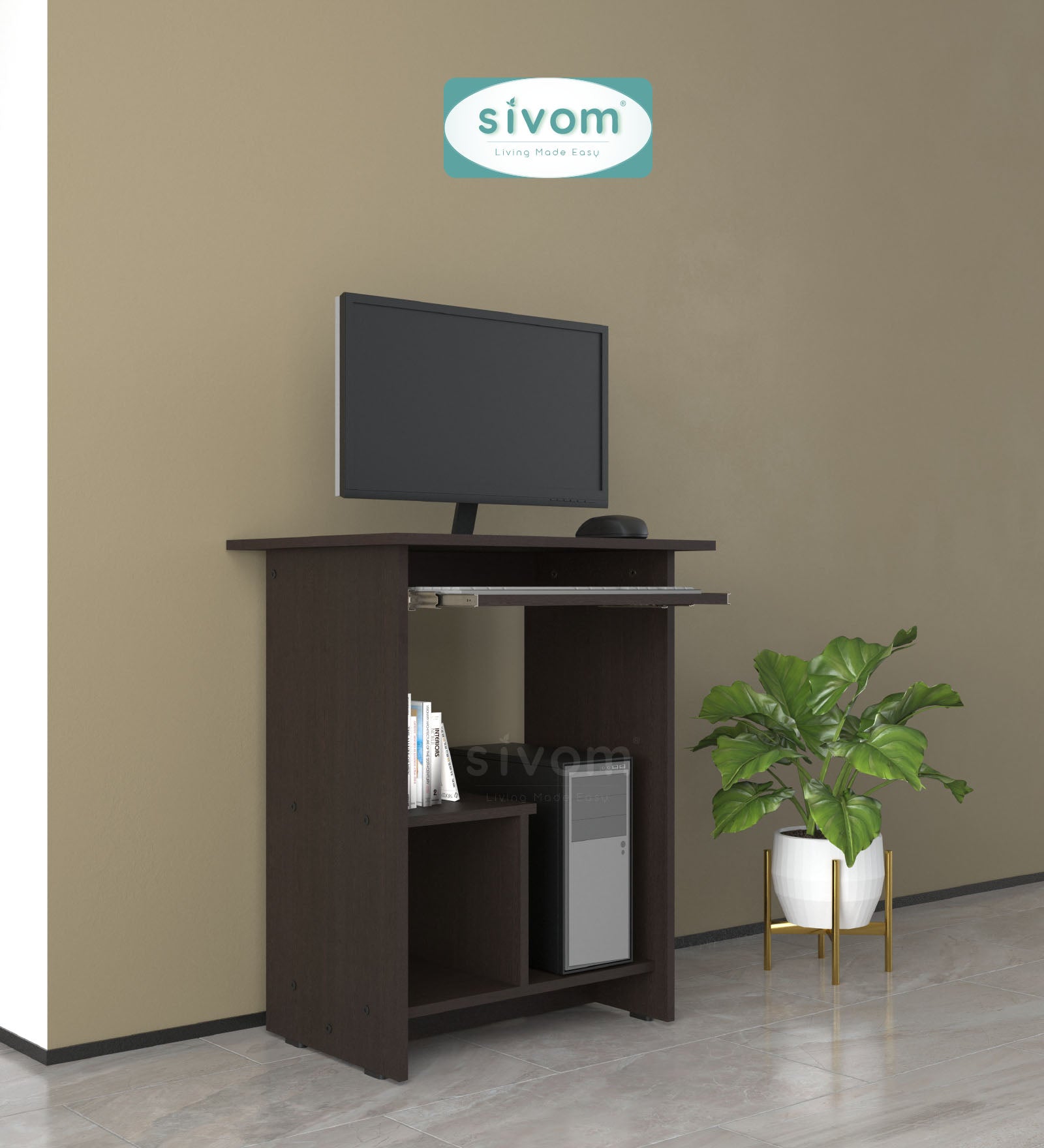 SIVOM Globo Study/Home Office Engineered Wood Computer Desk for Modern Homes | Elegant Design & Premium Finish