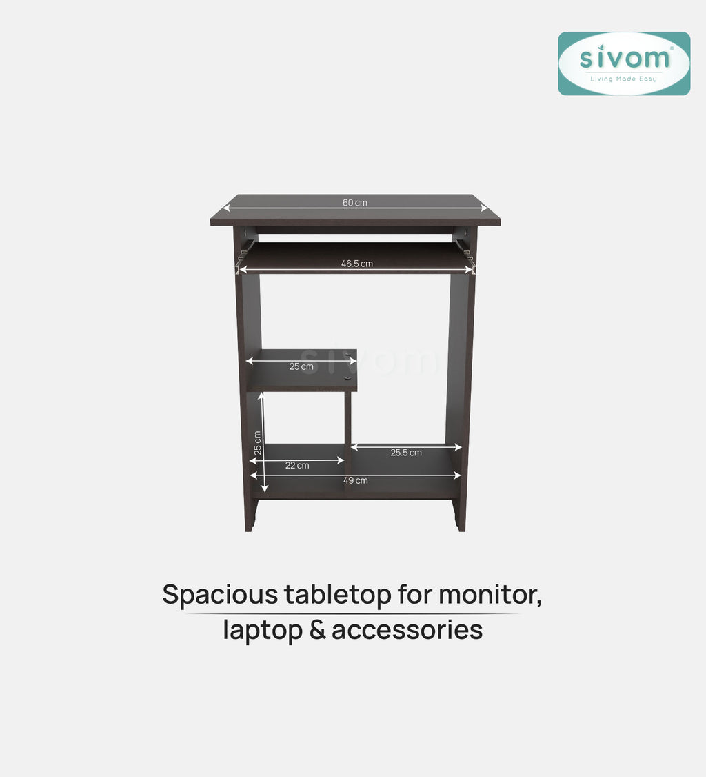 SIVOM Globo Study/Home Office Engineered Wood Computer Desk for Modern Homes | Elegant Design & Premium Finish