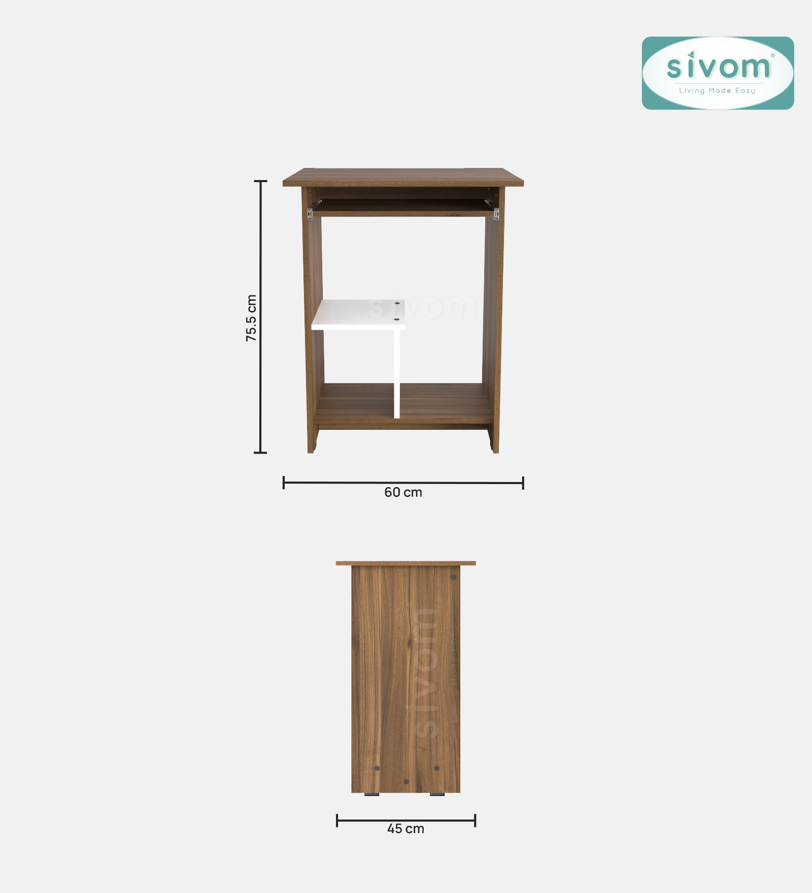 SIVOM Globo Study/Home Office Engineered Wood Computer Desk for Modern Homes | Elegant Design & Premium Finish