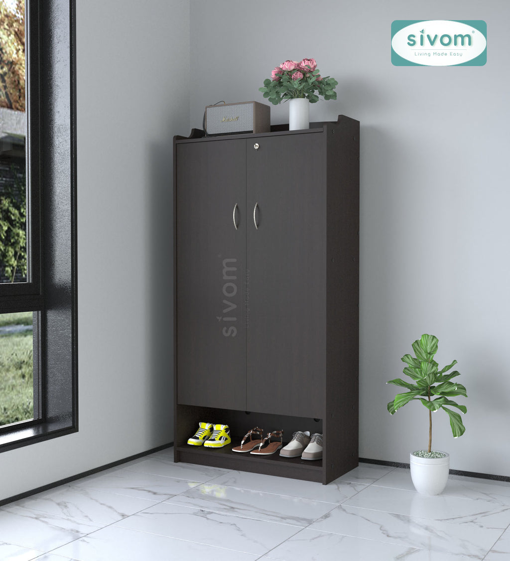 SIVOM Gravity Engineered Wood Shoe Rack (, 4 Shelves, Knock Down) for Modern Homes | Elegant Design & Premium Finish
