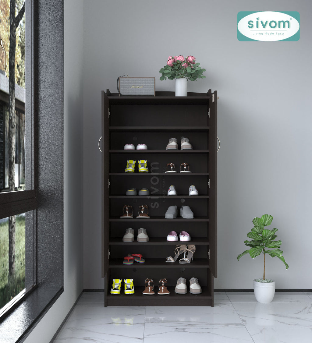 SIVOM Gravity Engineered Wood Shoe Rack (, 4 Shelves, Knock Down) for Modern Homes | Elegant Design & Premium Finish